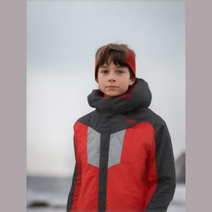 The North Face Kids Two-Tone Red and Gray Puffer Jacket